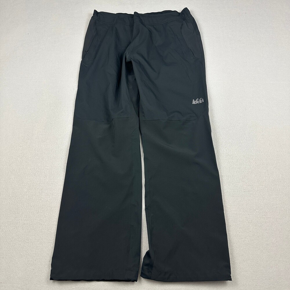 REI Co-op Pants Men Large Black E1 Elements Waterproof Rain Hiking Outdoor L
